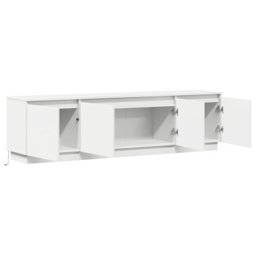 vidaXL Κονσόλα τηλεόρασης με LED Λευκή 180x38x49cm Επεξεργασμένο ξύλο