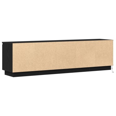 vidaXL Επίπεδο τηλεόρασης με LED Μαύρη Δρυς 180x38x49cm Κατασκευασμένο ξύλο