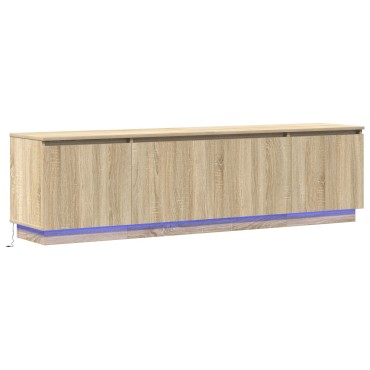 vidaXL Ντουλάπι τηλεόρασης με LED Σολονά Οξιά 180x38x49cm Επεξεργασμένο ξύλο
