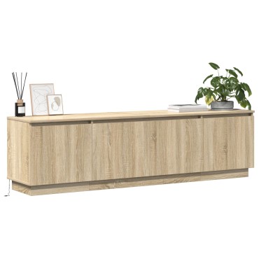 vidaXL Ντουλάπι τηλεόρασης με LED Σολονά Οξιά 180x38x49cm Επεξεργασμένο ξύλο