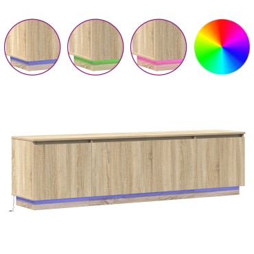 vidaXL Ντουλάπι τηλεόρασης με LED Σολονά Οξιά 180x38x49cm Επεξεργασμένο ξύλο