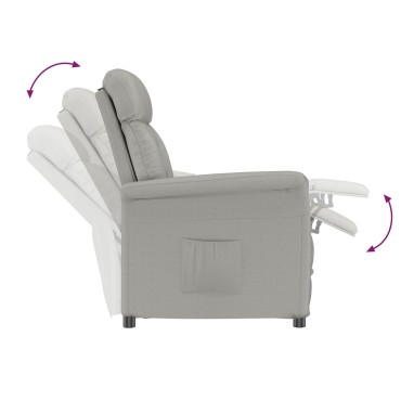 vidaXL Ανακλινόμενη Πολυθρόνα Ανοιχτό Γκρι 70.5x96.5x95cm 1 τεμ.
