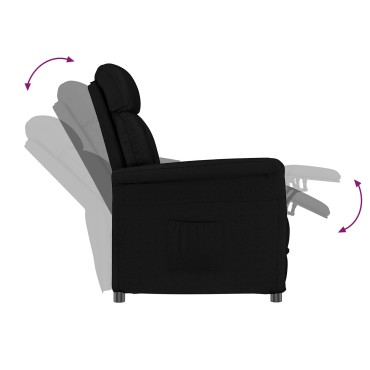 vidaXL Πολυθρόνα ανακλινόμενη Μαύρη 70.5x96.5x95cm 1 τεμ.