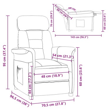 vidaXL Ξαπλώστρα Κρέμα 70.5x96.5x95cm