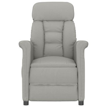 vidaXL Πολυθρόνα Μασάζ Ανοιχτό Γκρι Microfibre