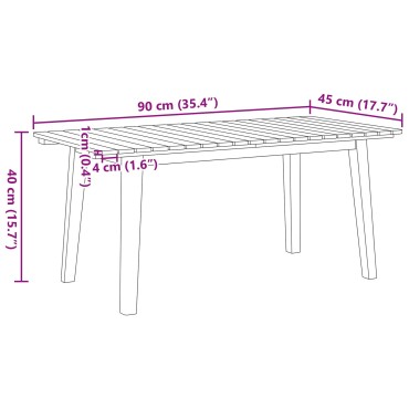 vidaXL Τραπέζι καφέ 90x45x40cm Μασίφ ξύλο ακακίας 1 τεμ.