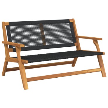 vidaXL Παγκάκι Κήπου Μαύρο 122x76x73,5cm Μασίφ Ξύλο Ακακίας