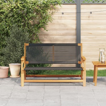 vidaXL Παγκάκι Κήπου Μαύρο 122x76x73,5cm Μασίφ Ξύλο Ακακίας
