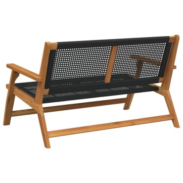 vidaXL Παγκάκι Κήπου Μαύρο 122x76x73,5cm Μασίφ Ξύλο Ακακίας