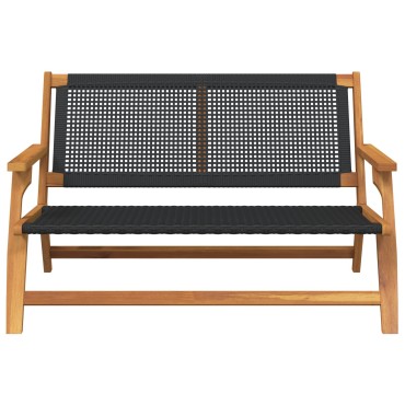 vidaXL Παγκάκι Κήπου Μαύρο 122x76x73,5cm Μασίφ Ξύλο Ακακίας