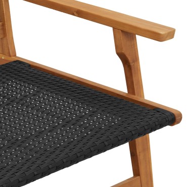 vidaXL Παγκάκι Κήπου Μαύρο 122x76x73,5cm Μασίφ Ξύλο Ακακίας