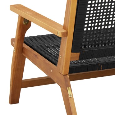 vidaXL Παγκάκι Κήπου Μαύρο 122x76x73,5cm Μασίφ Ξύλο Ακακίας