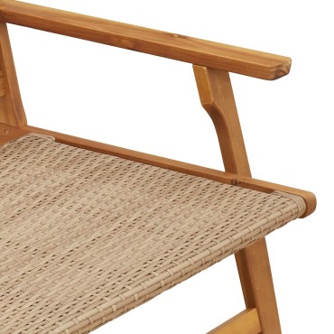 vidaXL Πάγκος Κήπου  Μπεζ 122x76x73.5cm Μασίφ Ξύλο Ακακίας