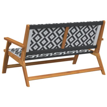 vidaXL Πάγκος Κήπου  Μαύρος και Λευκός 122x76x73.5cm Συμπαγές Ξύλο Ακακίας