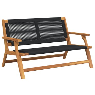 vidaXL Κήπος Πάγκος Μαύρος 76x122x73cm Μασίφ ξύλο ακακίας