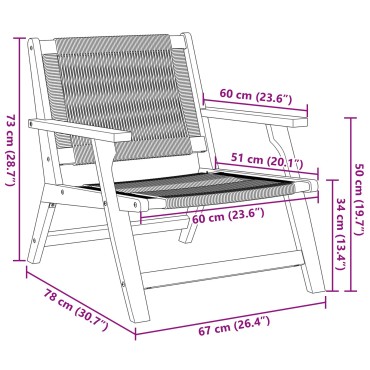 vidaXL Καρέκλες Κήπου 2 τεμ. Μαύρο 67x77x73cm Μασίφ ξύλο ακακίας