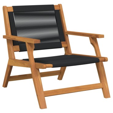 vidaXL Καρέκλες Κήπου 2 τεμ. Μαύρο 67x77x73cm Μασίφ ξύλο ακακίας