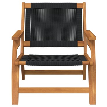 vidaXL Καρέκλες Κήπου 2 τεμ. Μαύρο 67x77x73cm Μασίφ ξύλο ακακίας