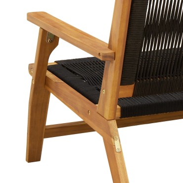 vidaXL Καρέκλες Κήπου 2 τεμ. Μαύρο 67x77x73cm Μασίφ ξύλο ακακίας