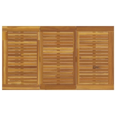 vidaXL Εξωτερικό Τραπεζάκι Φαγητού Γκρι 140x80x75cm Ατσάλι & Μασίφ ξύλο ακακίας