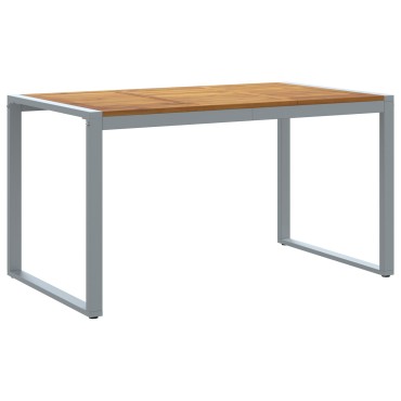 vidaXL Εξωτερική Τραπεζαρία Γκρι 140x80x75cm Ατσάλι & Σομια Ρητίνη
