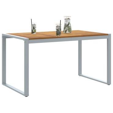 vidaXL Εξωτερική Τραπεζαρία Γκρι 140x80x75cm Ατσάλι & Σομια Ρητίνη