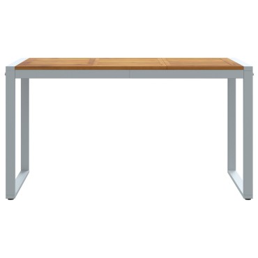 vidaXL Εξωτερική Τραπεζαρία Γκρι 140x80x75cm Ατσάλι & Σομια Ρητίνη