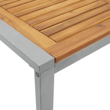 vidaXL Εξωτερική Τραπεζαρία Γκρι 140x80x75cm Ατσάλι & Σομια Ρητίνη