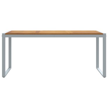 vidaXL Τραπέζι Εξωτερικού Χώρου Γκρι 180x90x75cm Από Χάλυβα & Στερεό Ξύλο Ακακίας 1 τεμ.