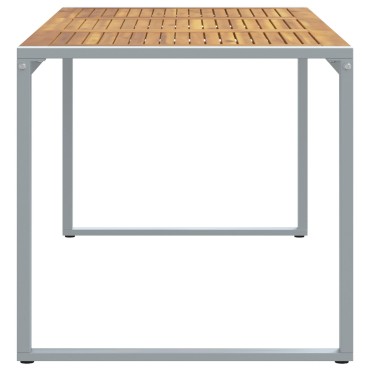 vidaXL Τραπέζι Εξωτερικού Χώρου Γκρι 180x90x75cm Από Χάλυβα & Στερεό Ξύλο Ακακίας 1 τεμ.