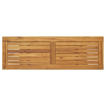 vidaXL Εξωτερικό Τραπέζι Φυσικό & Μαύρο 35x110x75cm Μασίφ Ξύλο και Χάλυβας 1 τεμ.