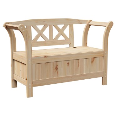 vidaXL Πάγκος Αποθήκευσης Κήπου 119x76x44cm Μασίφ Ξύλο Πευκιά 1 τεμ.
