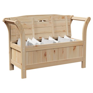 vidaXL Πάγκος Αποθήκευσης Κήπου 119x76x44cm Μασίφ Ξύλο Πευκιά 1 τεμ.