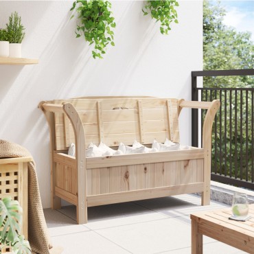 vidaXL Πάγκος Αποθήκευσης Κήπου 119x76x44cm Μασίφ Ξύλο Πευκιά 1 τεμ.