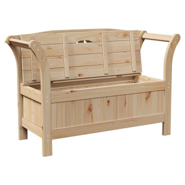 vidaXL Πάγκος Αποθήκευσης Κήπου 119x76x44cm Μασίφ Ξύλο Πευκιά 1 τεμ.