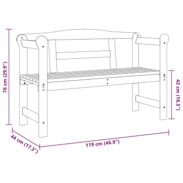 πάγκος εξωτερικού χώρου vidaXL 119x76x44cm από μασίφ ξύλο πεύκου