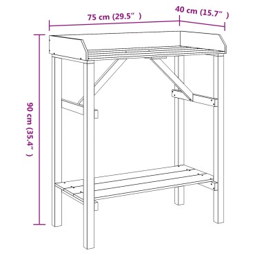 vidaXL Κήπος Πίνακας Μεταφοράς Ακακίας 75x40x90 εκ. Σαρκώδες Ξύλο Πεύκου