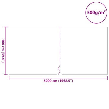 vidaXL Φλις Λιμνών 500 γ/㎡ 1x50 μ