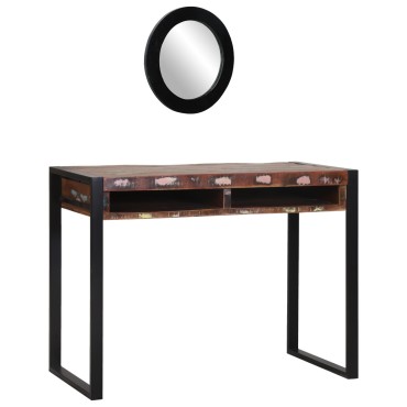 vidaXL Καθρέφτης Βεντάλια Πολύχρωμο 100x50x75cm Συμπαγές Ξύλο Ανακυκλωμένο