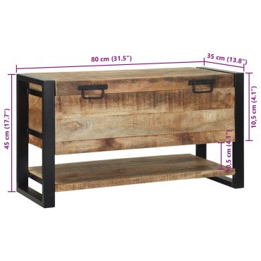 vidaXL Κουτί αποθήκευσης 80x35x45cm Στερεό τραχύ ξύλο μάνγκο