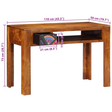 vidaXL Γραφείο 110x50x73cm Μασίφ ξύλο ακακίας 1 τεμ.