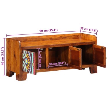 vidaXL Παγκάκι παπουτσιών 90x35x40cm Μασίφ ξύλο ακακίας