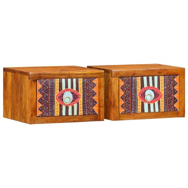 vidaXL Κομοδίνα 2 τεμ. 35x30x22cm Μασίφ ξύλο ακακίας