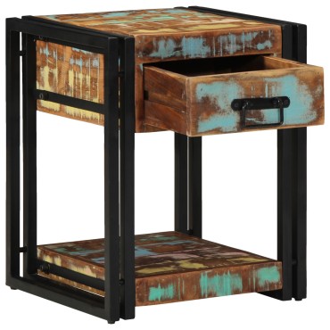 vidaXL Κομοδίνο 40x40x50cm Μασίφ ανακυκλωμένο ξύλο 1 τεμ.