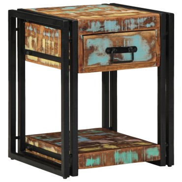 vidaXL Κομοδίνο 40x40x50cm Μασίφ ανακυκλωμένο ξύλο 1 τεμ.