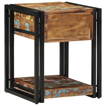 vidaXL Κομοδίνο 40x40x50cm Μασίφ ανακυκλωμένο ξύλο 1 τεμ.