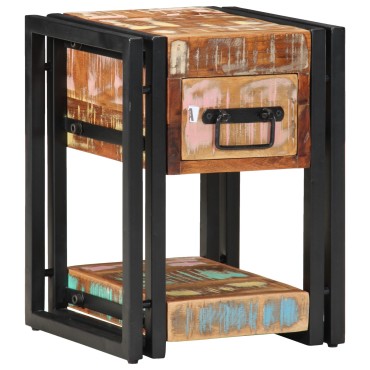 vidaXL Νυχτερινά Τραπέζια 2 τεμ. 40x40x40cm Μασίφ ανακυκλωμένο ξύλο
