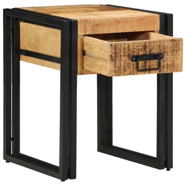 vidaXL Τραπέζι Δίπλα 40x40x50cm Μασίφ Ανώμαλο Ξύλο Μάνγκο 1 τεμ.