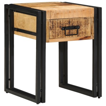 vidaXL Τραπέζι Δίπλα 40x40x50cm Μασίφ Ανώμαλο Ξύλο Μάνγκο 1 τεμ.
