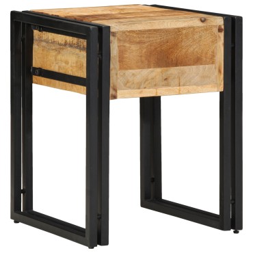vidaXL Τραπέζι Δίπλα 40x40x50cm Μασίφ Ανώμαλο Ξύλο Μάνγκο 1 τεμ.